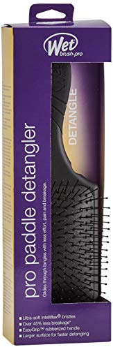 Wet Brush Paddle Detangler Hair Brush Black with Soft Bristles, Perfect Hair Brush for Men, Women and Kids, Detangler for All Hair Types - Blackout