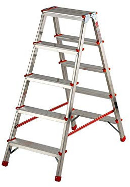 SCALA SCALETTO SGABELLO SALITA DOPPIA ALLUMINIO 4 + 1 GRADINI GIERRE BA230