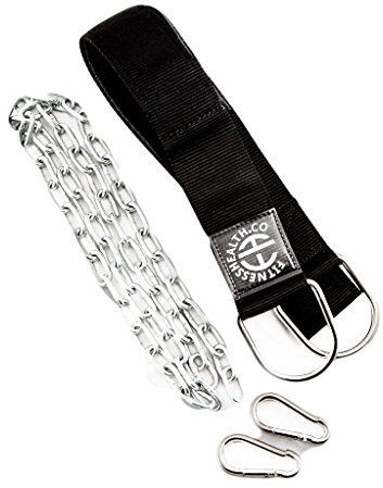 FH Dip-Gürtel für Bodybuilding und Gewichtheben – zum Heben und Senken von Gewichten, Neopren, mit Kette