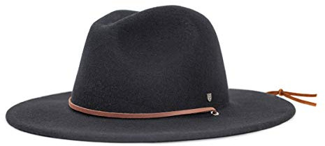 Brixton mens Field Wide Brim Felt Hat Fedora, Black, Large US