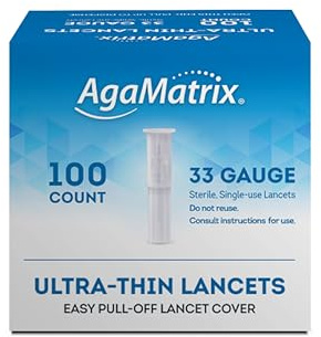 AgaMatrix Lancets, 33 Gauge, 100 Count Box