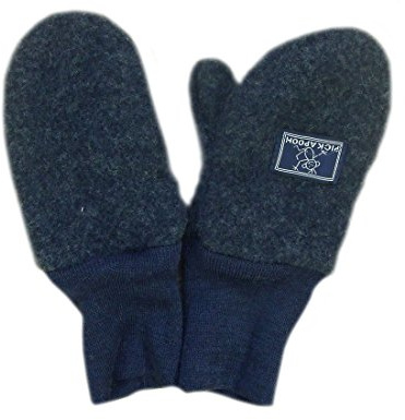 PICKAPOOH Fäustlinge aus 100 % Merinowolle, für Babys und Kinder, Fleece, dunkelblau, 2- 4 Jahre