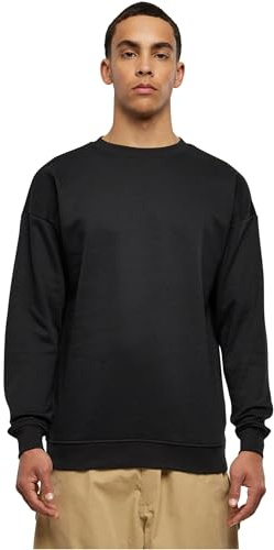 URBAN CLASSICS Felpa Uomo Oversize a Maniche Lunghe, Maglione per l´inverno, Polsini e Vita Elastici, Colore nero, Taglia XL