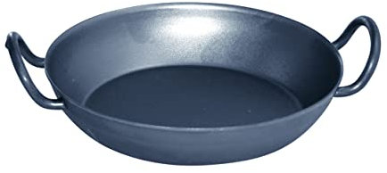 Riess, 0601-023, Eisen-Schlemmerpfanne 24, mit 2 Griffen, EISENPFANNEN, Durchmesser 24 cm, Höhe 4,2 cm, Servierpfanne, Gourmetpfanne, Induktion