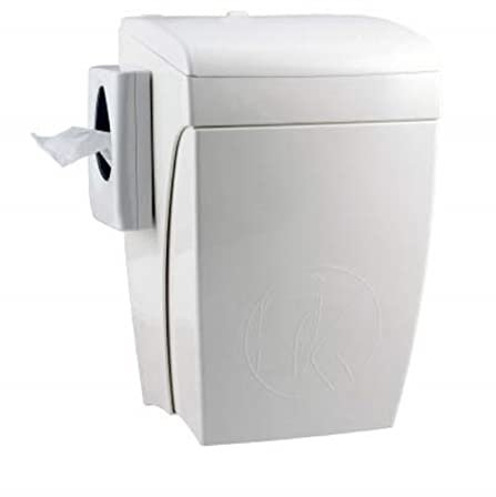 Allcare 5667 PlastiQline PQHBS Hygiene-Abfallbehälter 8 Liter + Hygienebeutelspender mit Knieöffnungssystem aus Kunststoff