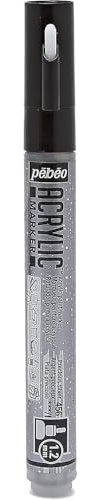 Pébéo 201456 Marqueur acrylique Pointe ronde 1,2mm Argent précieux