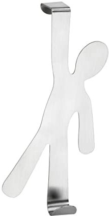Wenko 4468140100 - Gancio per porta a forma di ragazzino, in acciaio INOX opaco antiruggine, 7 x 15 x 2,5 cm