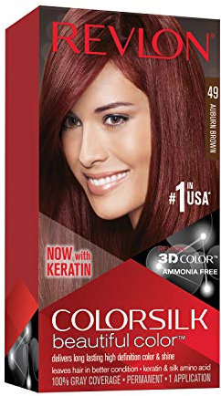 REVLON COLORSILK PERMANENT HAIR COLOUR AUBURN BROWN 49