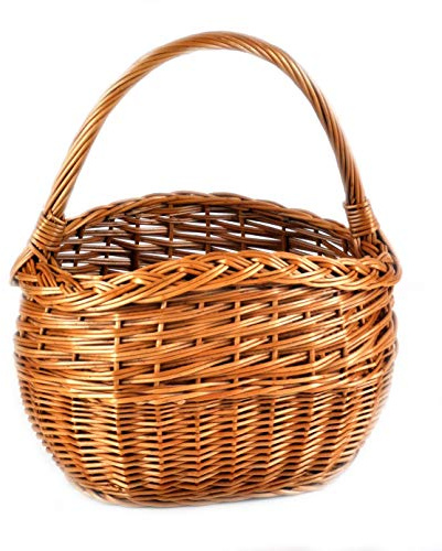 PM24 Shoppingkorg rottingkorg beteskorg flaskkorg flätad BTH 38/25/25–47 cm stabil bärkorg av äng K1-006