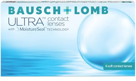 Bausch + Lomb Ultra, sphärische Premium Monatslinsen, Kontaktlinsen weich, 6 Stück BC 8.5 mm/DIA 14.2 / -3.75 Dioptrien