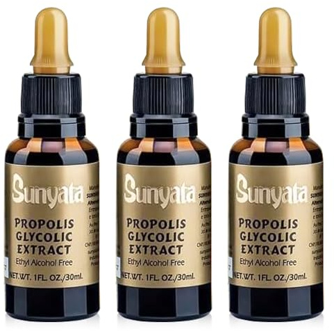 Sunyata Brazilian Green Bee Propolis Liquid Extract – No Alcohol, Natural Immune Support & Antioxidant Concentrate, 30ML (3 Pack)
