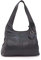 Gigi - Ladies Medium Leather Shoulder Bag - Tote Handbag With Multiple Compartments - With Heart Keyring Charm - Othello 4326 - Black