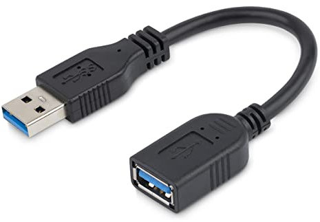 StarTech.com 15cm USB 3.0 Verlängerungskabel - USB 3 Typ A Kabel Verlängerung - Stecker/ Buchse - Schwarz