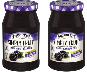 Smucker's Simply Fruit Seedless Blackberry Spread, 10 oz, 2 pk