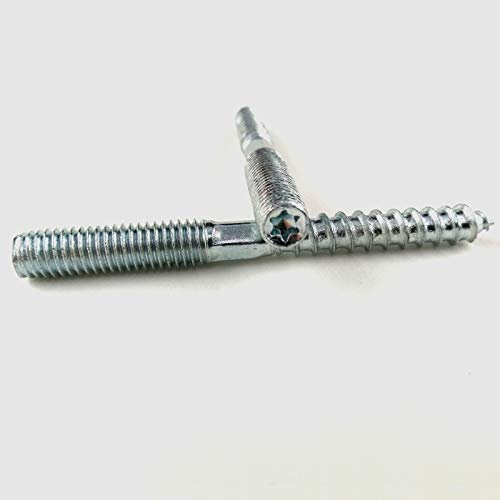 PBG 25 Stück M6 x 60 mm Stockschrauben Torx TX Stahl verzinkt Schraubstifte Länge 60 mm