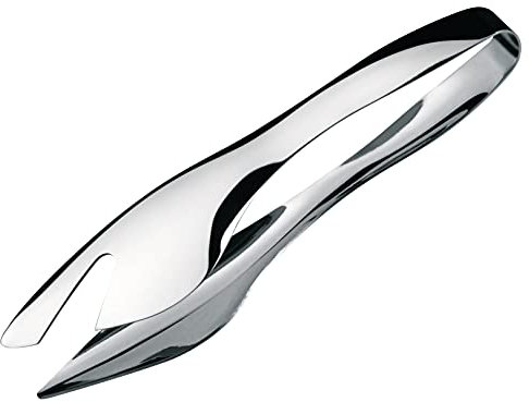 Commichef Pince à salade chromée de luxe en acier inoxydable, 24 cm