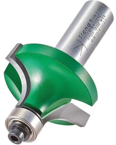 Trend CraftPro Guided Rounded Over Router Cutter Bit, 1/2 Inch Shank, 12.7mm Radius and 19.1mm Cut Length, Tungsten Carbide Tipped, C079X1/2TC