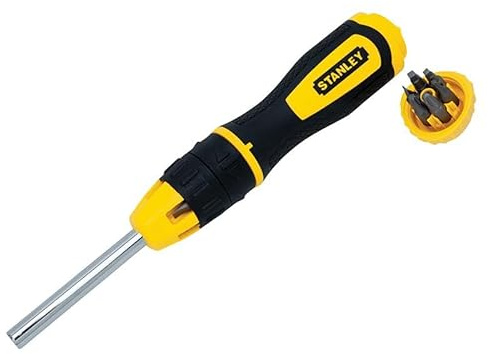 STANLEY 068010 MULTIBIT RATCHET SCREWDRIVER &10 BITS Qty 1