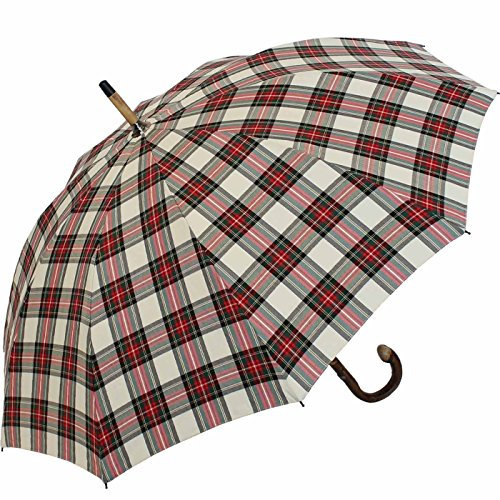 Unbekannt Herren Regenschirm Kastanie Schirm Karo Weiss rot grün