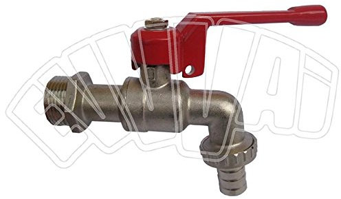 Cilli RUBINETTO A SFERA - 3/4 - 270 GR CON PORTAGOMMA E PORTA LUCCHETTO TUBO ACQUA METALLO ROSSO
