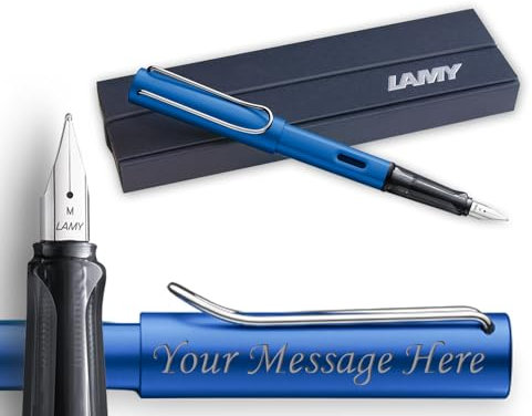 Lamy Al-Star Ocean Blue Aluminium Fountain Pen (Medium Nib) - Gift Boxed - FREE ENGRAVING