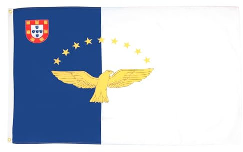 AZ FLAG - Drapeau Açores - 150x90 cm - Drapeau Portugais - Portugal 100% Polyester Avec Oeillets Métalliques Intégrés - Pavillon 110 g