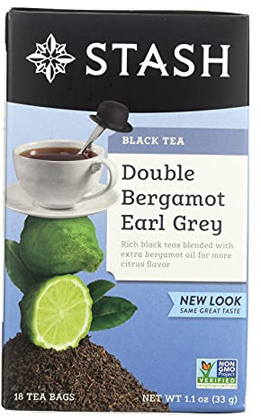 Stash Tea Double Bergamot Earl Grey Black 18 Count Box (Pack of 6)