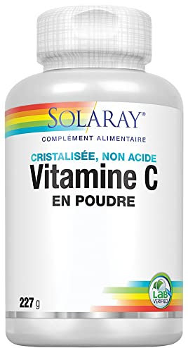 Solaray - Vitamine c en poudre - 227 g poudre - Vitamine c cristallisée et non acide