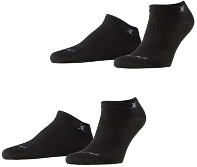 Burlington herr Ankelstrumpor Everyday Sneaker Multipack M Sn bomull kort enfärgat 2 par, Svart Black 3000, 40-46