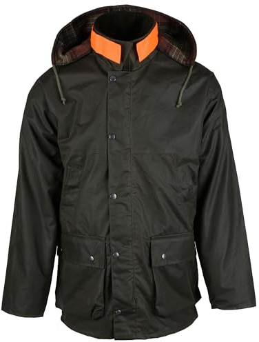 Romneys Wachjacke New England Jager | Gerade geschnitten | Regenjacke | Farbe: Oliv, L