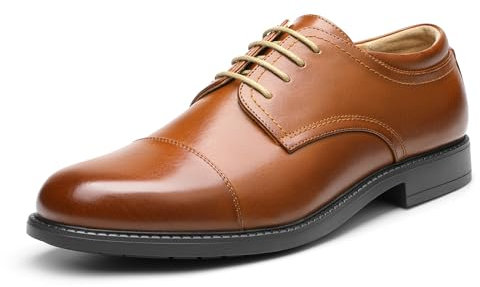Bruno Marc mäns snörning formella finskor brogues Derby, bekväma läderskor för män, Brun, 40.5 EU