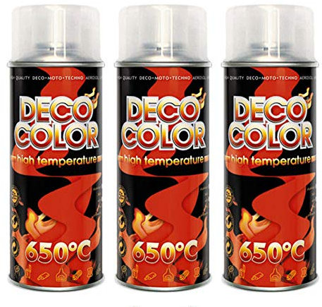 Fahrzeugteile Hoffmann 3 Stück 400ml klar Ofenlack Auspufflack Lack hitzebeständig 650° 13313