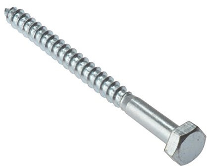 Forgefix Coach Screw Hexagon Head Single Thread ZP M6 x 150mm Bag 10, used widely in heavier timber installations and for fixing timber to masonry
