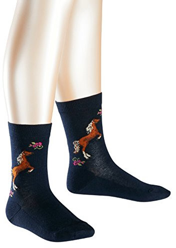 FALKE Mädchen Horse Socken, Marine, 23-26 (2-3 Jahre)