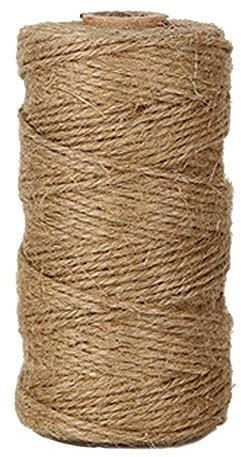 EDGEAM 328-Fuß/100M Natur Jute Schnur Deko Kordel für Hang Etikett, Grußkarte, Geschenke, DIY Basteln,Garten (100 Meters)