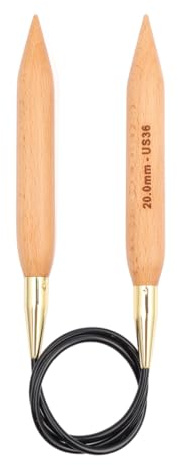 KnitPro KP35350 Aiguilles Circulaires Fixes Bois Bouleau 100 cm x 20 mm