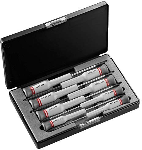 FACOM - Coffret de 8 Tournevis Micro-Tech Fente et Phillips - AEF.J3 - Tournevis de Précision - 5 Tournevis Fente et 3 Tournevis Phillips - Coffret de Rangement Compris - Matériau Robuste