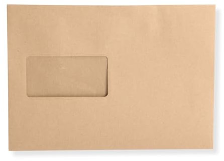 100 Stück Versandtaschen Briefumschlag C5 A5 braun selbstklebend mit Fenster 229x162 mm SK