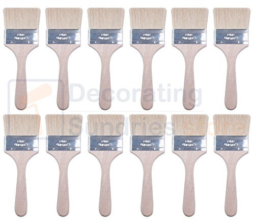 12 x Two Inch Paint Brushes 2 | 50mm Disposable Economy Paint Brush Pack | Laminating Brushes
