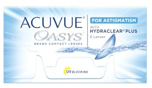 Acuvue OASYS for ASTIGMATISM con tecnologia HYDRACLEAR PLUS - Lenti a contatto quindicinali -protezione UV,+2.50 diottrie, Cilindro -2.75, Asse 10, BC 8.6, DIA 14.50, 6 lenti
