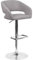 Flash Furniture Barhocker, modern, grauer Stoff, höhenverstellbar, mit abgerundeter, mittelhoher Rückenlehne und Chrombasis, 107 x 53 x 52 cm