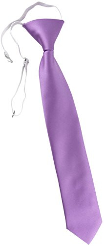 TigerTie - cravatte per bambini - lilla-scuro Uni - cravatta prebonded con elastico