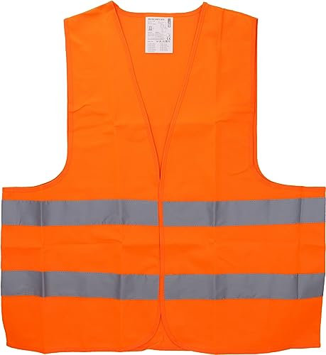 Cartrend 50129 Warnweste in praktischer Reißverschluß-Zipp-Textiltasche, Orange, Größe L