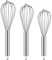 Ouddy Fouets de cuisine en acier inoxydable, spatule en silicone et brosse en silicone, 20,3 cm + 25,4 cm + 30,5 cm pour cuisiner, mélanger, battre et fouetter (transparent)