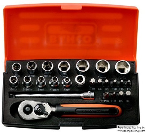 2x Bahco SL25 Socket Set 25 Piece 1/4 Inch Drive