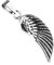 Bungsa Kettenanhänger Flügel Engelsflügel silber (Kettenanhänger Pendant Anhänger Charm Beads Chirurgenstahl Damen Herren Schmuck Biker Angel Gothic)