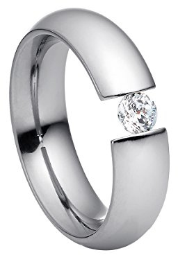 Heideman Ring Damen Intensio aus Edelstahl silber farbend poliert Damenring für Frauen mit Stein Zirkonia weiss im Brillant Schliff 4mm