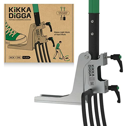 Kikka Digga Digging Attachment Pedal for Garden Forks & Spades – Reduces Back Strain