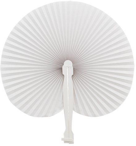 eBuyGB Handheld Paper Fan, Wedding Party Bag Favour Summer Accessory, White