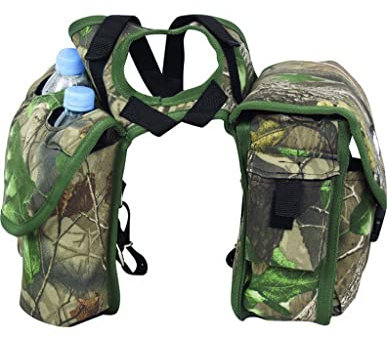 Cashel Hochwertige mittelgroße Pferdesatteltasche, isolierte gepolsterte Taschen, zwei Wasserflaschentaschen, Kamera- oder Handytasche, 600 Denier Material, Größe: Medium, Farbe: Camo